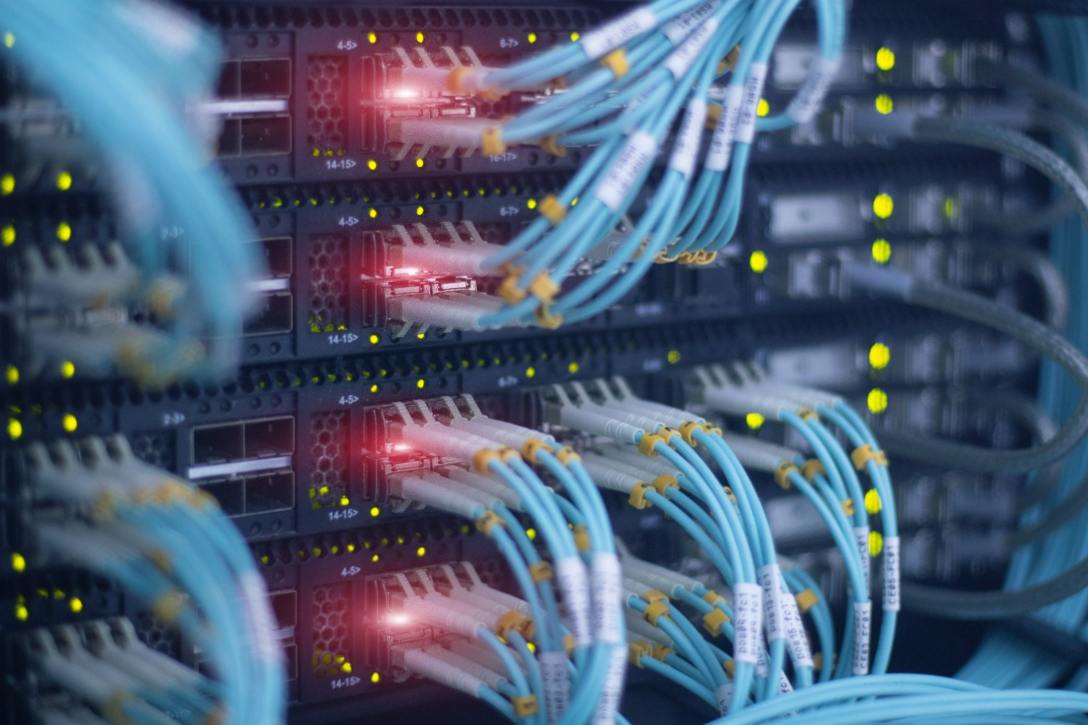 upclose of network cabling